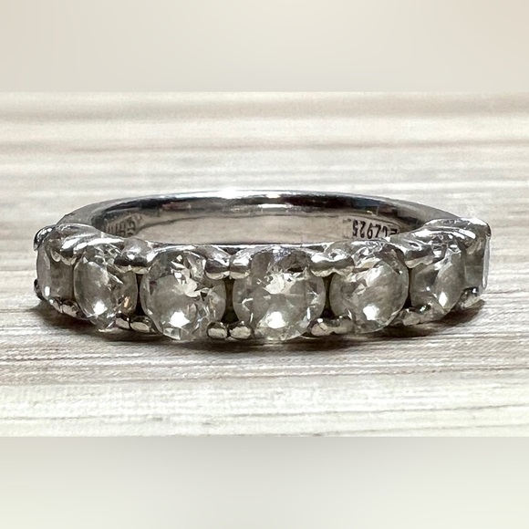 Designer Signed Victoria Wieck Sterling Silver Cubic Zirconia Band Ring, Size 5 - Picture 2 of 12